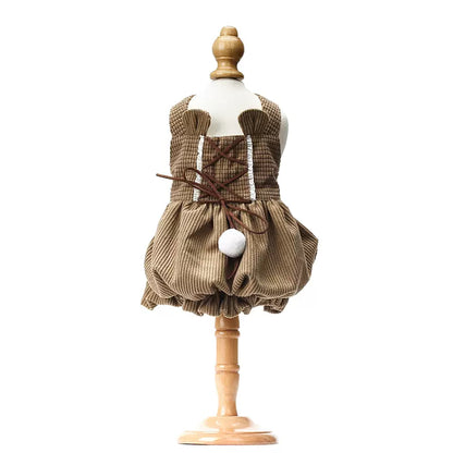 BITEONE [Misty Forest] Mori System Cat Dog Clothes Cotton Shirt + Corduroy Suspender Skirt